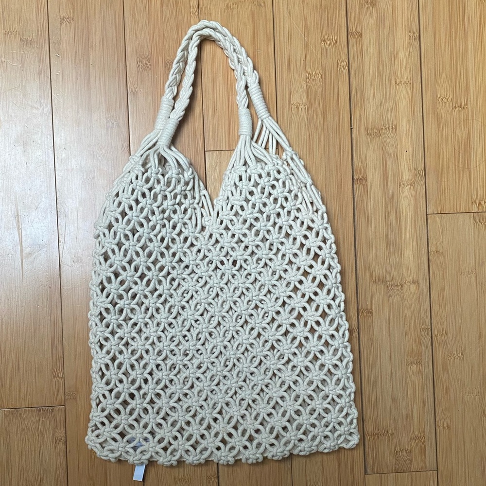 J Crew Cadiz hand-knotted rope tote